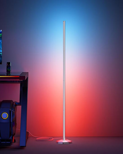bedee LED Corner Floor Lamp: 65" RGB Color Changing Floor Lamp with Music Sync, Modern Standing Mood Light with Remote & App Control, Creative DIY Mode for Living Room, Bedroom - LeafyLoom
