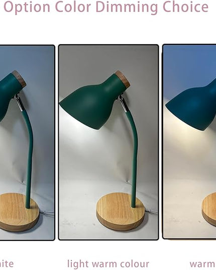 Himmel Desk Lamp, Adjustable Metal Table Lamp, Children's Table Lamp for Bedroom, Living Room, E27 Socket Reading Next to Lamp (Green) - LeafyLoom
