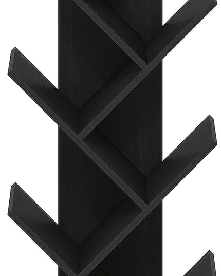 Furinno Bookshelf 9-Tier Floor Standing Tree Bookcase, Espresso - LeafyLoom