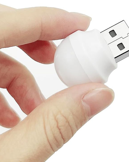 USB Night Light, LED Mini Light Bulb, Plug in Night Light, Flexible Ambient Light, USB Light Bulb for Bedroom, Bathroom, Hallway，Emergency Lighting, Car USB Light (8 Pack,White) - LeafyLoom