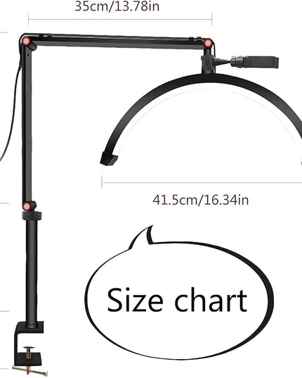 Led Half Moon Light for Lashes, Tattoo Lamp, Estheticians Light, Desk Lamp, Swing Arm Light, Lash Lamp,White - LeafyLoom