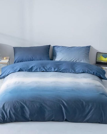 Blue Gradient Comforter Set Twin Blue Bedding Comforter Set Multicolor Light Blue Bedding Set Gradient Blue Blanket Quilts Blue Color Comforter Set for Twin Bed - LeafyLoom