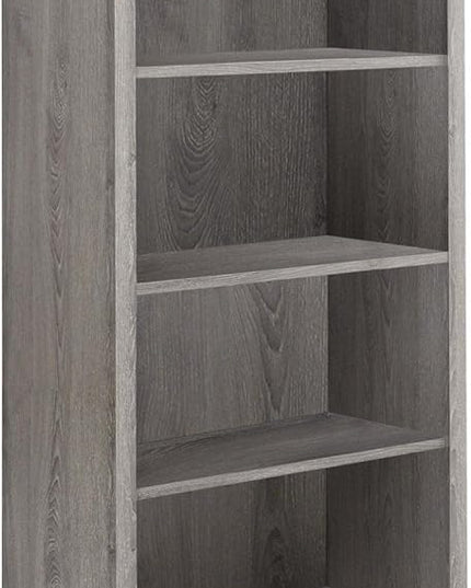 Monarch Specialties 7060 Bookshelf, Bookcase, Etagere, 5 Tier, H, Office, Bedroom, Laminate, Brown, Contemporary, Modern Bookcase-48 H/Dark Taupe With Adjustable Shelves, 48-Inch - LeafyLoom