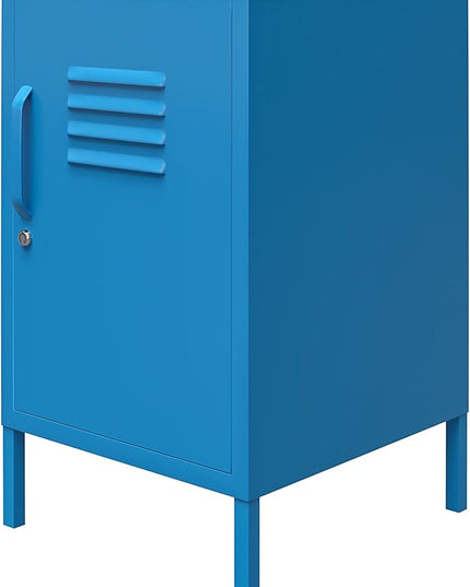 Novogratz Cache Metal Locker, Blue End Table - LeafyLoom