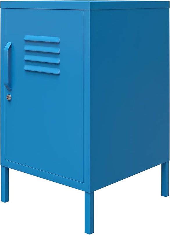 Novogratz Cache Metal Locker, Blue End Table - LeafyLoom