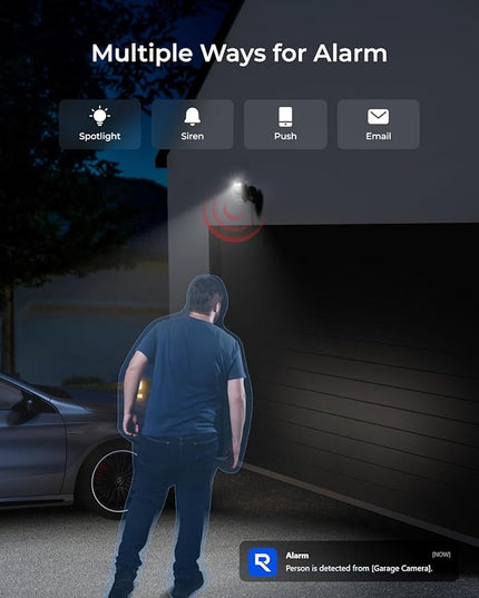 REOLINK Wireless Outdoor Security Camera Lumus 2K(Black), 4MP Spotlight Color Night Vision, 2.4/5GHz Dual-Band WiFi Plug in Camera, Smart Person/Vehicle/Animal Detection, Two-Way Talk, Local Storage REOLINK