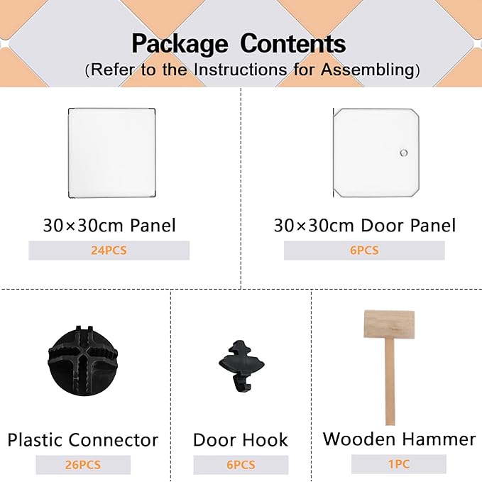 C&AHOME Cube Storage Organizer with Doors, 6-Cube Shelves, Closet Cabinet, DIY Plastic Modular Bookshelf Ideal for Bedroom, Living Room, 36.6”L x 12.4”W x 36.6”H White USBTM3006B-DOOR - LeafyLoom