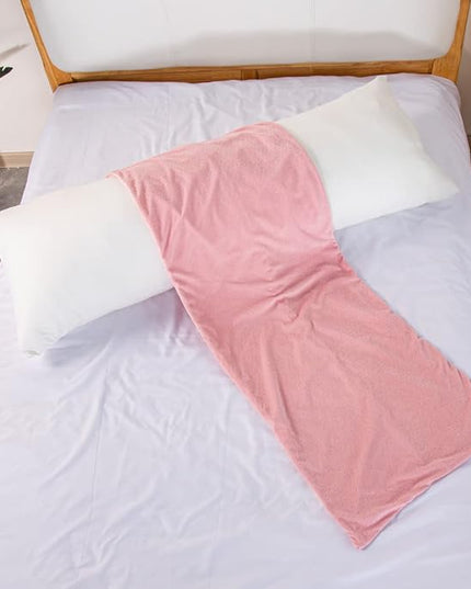 Full Body Pillow for Adults, Long Pillow for Sleeping, Large Firm Bed Pillow for Side Sleepers with Cover, 20x54 Inches (Pink) - LeafyLoom