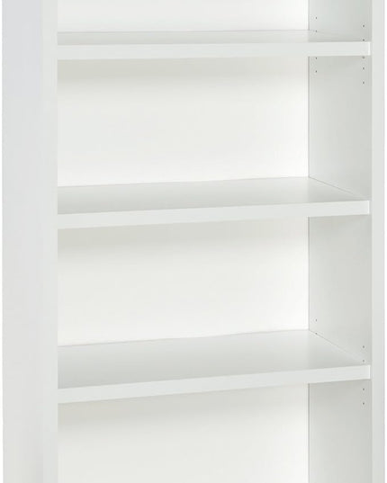 ClosetMaid Bookshelf with 4 Shelf Tiers, Adjustable Shelves, Tall Bookcase Sturdy Wood & 4 Cube Storage Shelf Organizer Bookshelf with Back Panel, Easy Assembly, Wood, White Finish - LeafyLoom
