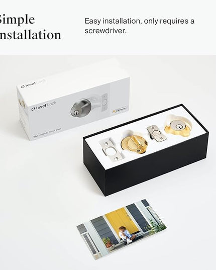 Level Lock Smart Lock - World's Smallest Smart Lock - Level App for iOS & Android - Works with Apple Home (Polished Brass) Level