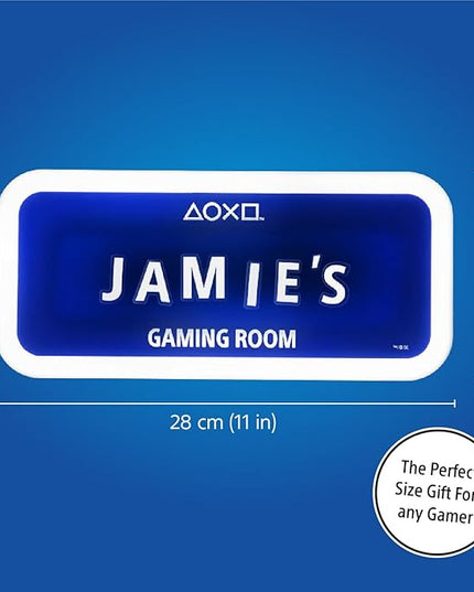 PlayStation Official Licensed Customizable LED Gaming Room Sign with Stickers, Gamer Gift Decor for Wall or Door by Paladone (Blue) - LeafyLoom