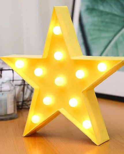LED Star Sign Night Light, Can Be Hung On The Wall Kids Room Room Light, Suitable for Birthday Party, Holiday Decoration, Baby Room Nursery Decoration. (Yellow Stars) - LeafyLoom