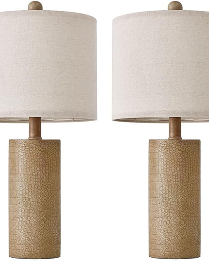 20.5" Farmhouse Lamp Single Resin Table Lamps for Living Room Bedroom Entryway Table Office Dorm Boho Nightstand Small Table Lamp Industrial End Side Table Lamps Gold - LeafyLoom