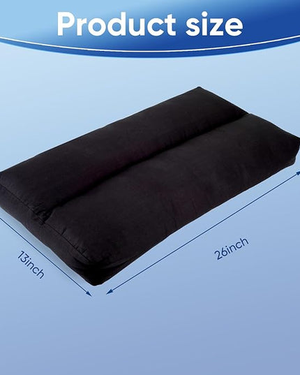 Knee Pillow for Side Sleepers - Between Leg & Under Knee Pillow for Back Sleepers - Leg Pillow with 850G 7D Alternative for Relieving Leg, Back, and Knee Pain - 100% Cotton Fabric-Black - LeafyLoom