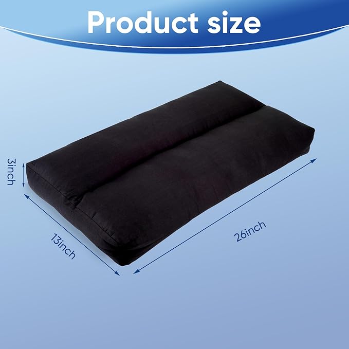 Knee Pillow for Side Sleepers - Between Leg & Under Knee Pillow for Back Sleepers - Leg Pillow with 850G 7D Alternative for Relieving Leg, Back, and Knee Pain - 100% Cotton Fabric-Black - LeafyLoom