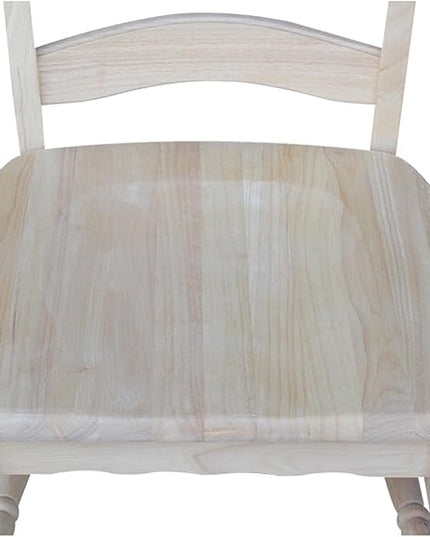 International Concepts Country french Chair with Solid Seat, Unfinished - LeafyLoom