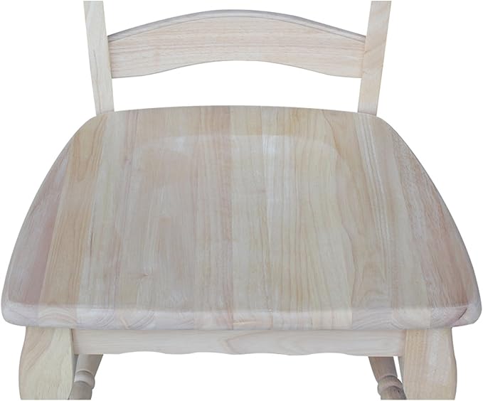 International Concepts Country french Chair with Solid Seat, Unfinished - LeafyLoom