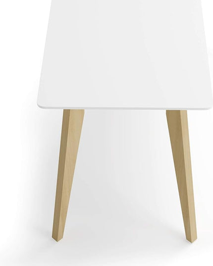 HON Basyx BSX55WPLTWH Modern Home Office Wood Computer Desk, 55", White - LeafyLoom