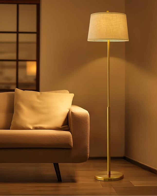 Oneach 61.75" Modern Floor Lamp for Living Room Tall Lamp for Bedroom Gold Floor Lamp with Rotary Switch Industrial Standing Lamp Floor Lamp for Nursery Study Room Office - LeafyLoom