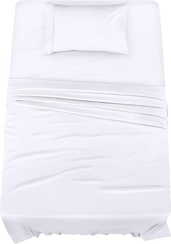 Utopia Bedding Twin Bed Sheets Set - 3 Piece Bedding - Brushed Microfiber - Shrinkage and Fade Resistant - Easy Care (Twin, White) - LeafyLoom