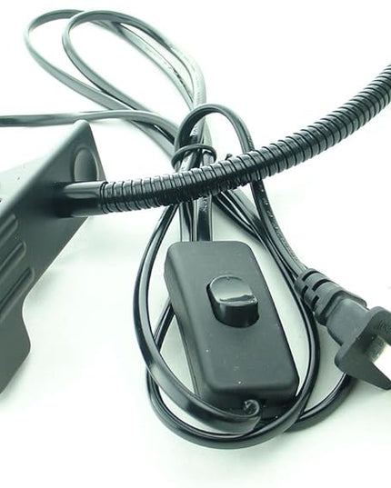 5W 3 Colors LED COB Clip on Light Black 19.68 INCH 50 CM Tube Desk Flexible Table Bed Lamp Work Home Design lighting 110V 220V 85-265VAC with US Plug switch on off 500LM (Black) - LeafyLoom