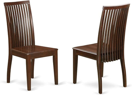 East West Furniture ANIP5-MAH-W 5 Piece Kitchen Set Includes a Round Table with Pedestal and 4 Dining Room Chairs, 36x36 Inch - LeafyLoom