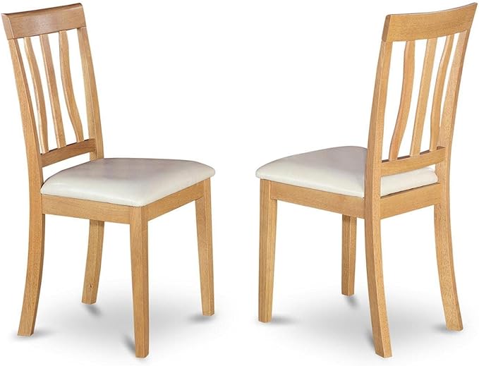 East West Furniture NDAN5-OAK-LC Norden 5 Piece Set Includes a Rectangle Dining Room Table with Dropleaf and 4 Faux Leather Upholstered Kitchen Chairs, 30x48 Inch, Oak - LeafyLoom