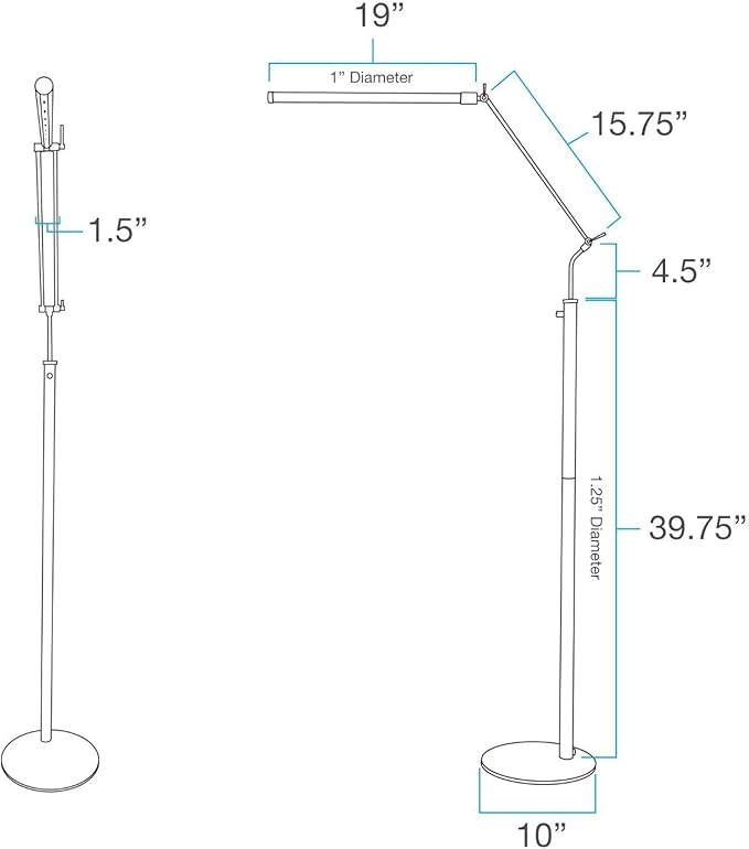Cocoweb High Powered, dimmable, LED Floor Lamp - FLED-GPS (Satin Nickel) - LeafyLoom