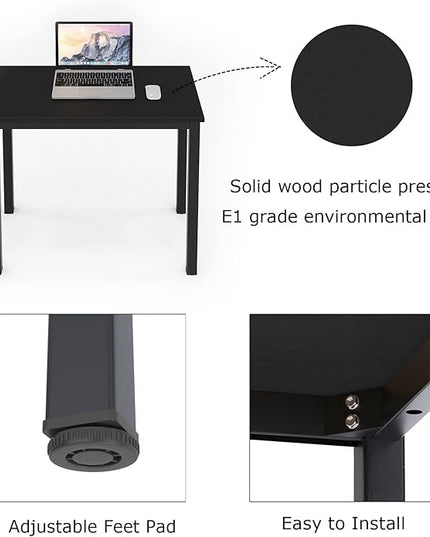 SDHYL 31.4 inch Study Computer Desk, Small Writing Desk, Modern Simple Style PC Table for Home Office, Black - LeafyLoom