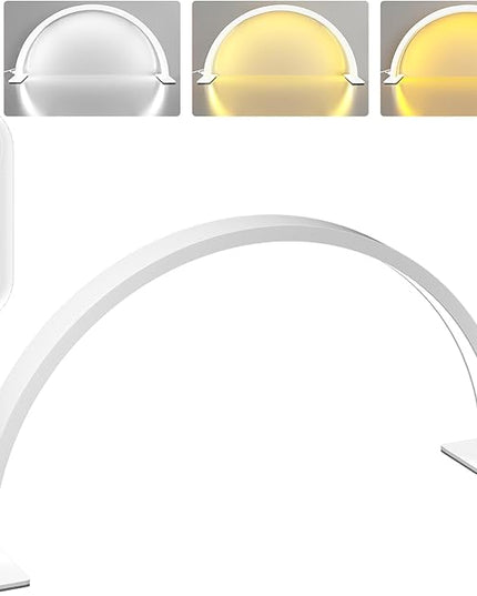 Half Moon LED Light Lamp for Nails Desk, Arch Light for Nail Techs, 22'' Pro Table Lamp for Nails,Tattoo,Eyebrows,Lash Extensions, Skincare, Nail Tech Lamp | Manicure Led Light | Lash Tech Light - LeafyLoom