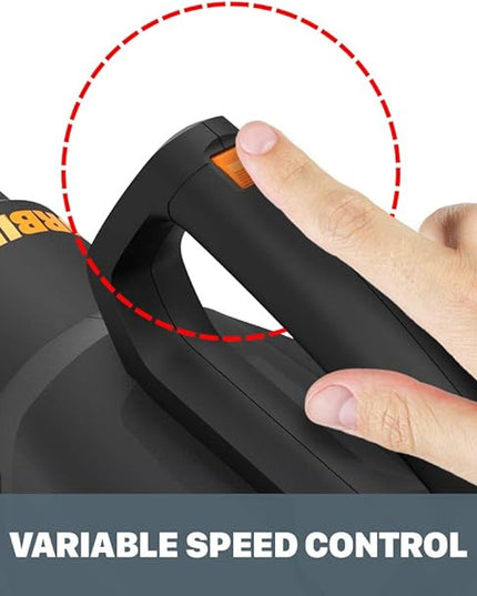 Worx 20V Cordless Leaf Blower WG547.9, Electric Blower, Powerful Turbine Fan Technology, 2-Speed Control, for One-Hand Operation, PowerShare – Bare Tool Only - LeafyLoom