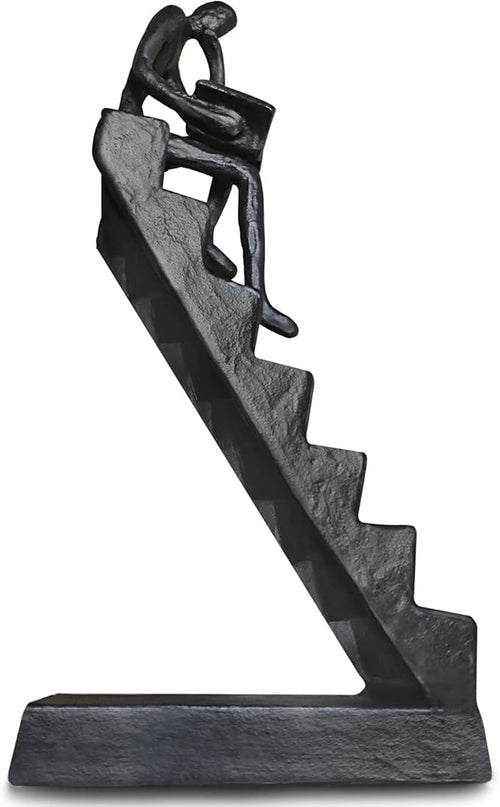Jalunth Bookshelf Bookcase Aesthetic Decoration Art Sculptures Home Decor Book Shelf Case Modern Accents Figurine Reading Metal Decorative Ideas Objects Accessories Library Office Steel Statue Gifts - LeafyLoom