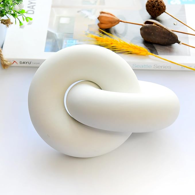 Wood Knot for Coffee Table Wood Link Chain Decor Shelf Decorations, Modern Farmhouse Bookshelf Decorative Objects - LeafyLoom