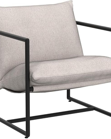 ZINUS Aidan Sling Accent Chair / Metal Framed Armchair with Shredded Foam Cushioning, Oatmeal - LeafyLoom