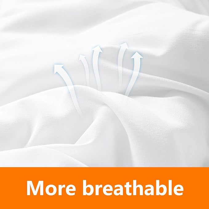 King Size Comforter Set - 3 Pieces, 1 Reversible Comforter and 2 Pillowcases,Soft Quilted Warm Fluffy Cooling Bedding for All Season,White - LeafyLoom