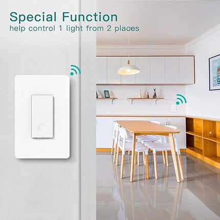 TREATLIFE 3 Way Smart Light Switch 4 Pack, 2.4GHz Wi-Fi Smart Switch Works with Alexa and Google Home, Neutral Wire Required, Remote Control, FCC Certified, No Hub Required TREATLIFE