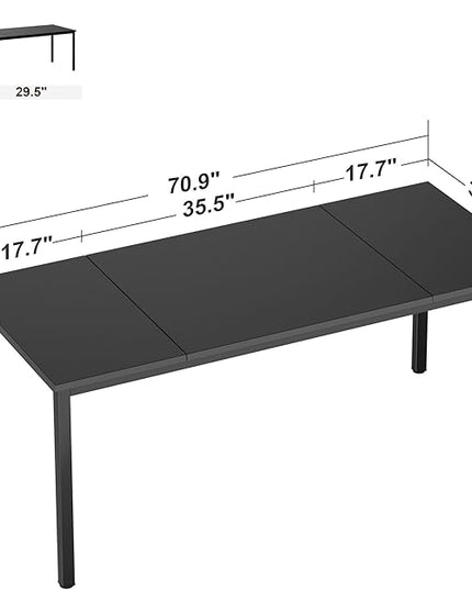 Need Large Computer Desk 70.8 x 31.5 inches Conference Table Large Office Desk Writing Table Workstation for Home Office,Black 10FJGSAC3-180BK-ND - LeafyLoom