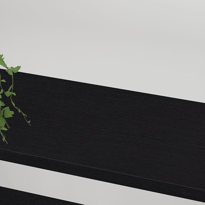 HSH 6 Tier Tall Black Bookshelf, Modern Large Storage Book Shelves & Display Book Shelf,Industrial Open Vertical Metal and Wood Black Bookcases 6 Shelf for Bedroom Living Room Office, Black Oak - LeafyLoom