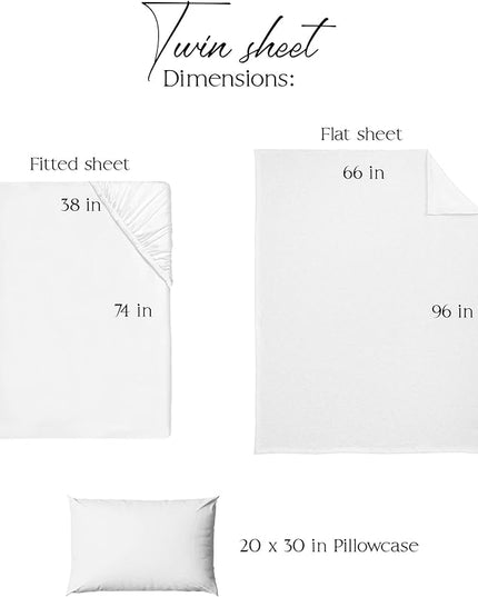Northwest Ashford Home Essentials Bedding, 3 Piece Twin Size Sheet Set, Optical White - LeafyLoom