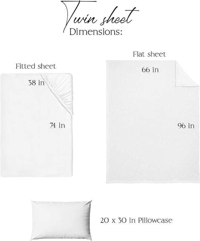 Northwest Ashford Home Essentials Bedding, 3 Piece Twin Size Sheet Set, Optical White - LeafyLoom