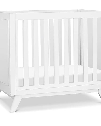 DaVinci Otto 3-in-1 Convertible Mini Crib with 4" Mattress in White, Greenguard Gold Certified - LeafyLoom