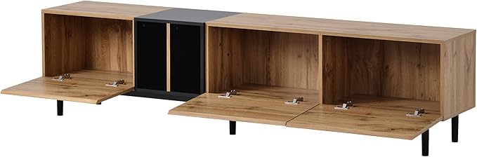 NicBex TV Stand for 80 Inch TV Modern TV Media Console Table with Large Storage Cabinet,Entertainment Center with Storage for Living Room,Bedroom,76.8 Inch,Natural Wood - LeafyLoom