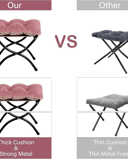 LITA Lazy Chair with Ottoman, Modern Accent Leisure Upholstered Sofa Chair, Lounge Reading Chair with Armrests and a Side Pocket for Living Room, Bedroom & Small Space, Plush Dark Pink - LeafyLoom