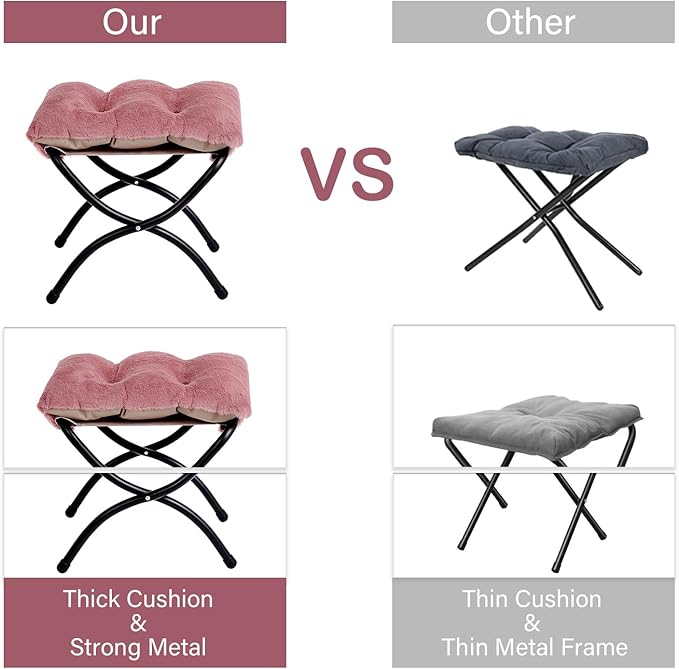 LITA Lazy Chair with Ottoman, Modern Accent Leisure Upholstered Sofa Chair, Lounge Reading Chair with Armrests and a Side Pocket for Living Room, Bedroom & Small Space, Plush Dark Pink - LeafyLoom