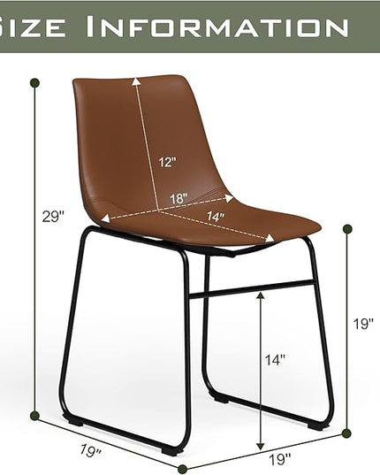 NicBex Retro Side Chair Dining Chair with Metal Legs for Kitchen, Living, Dining Room, Set of 2, (Walnut Color) (A-GE17013-USSU014) - LeafyLoom