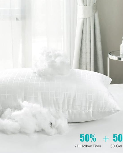 EIUE 2 Pack Queen Size Bed Pillows for Sleeping,Super Soft Down Alternative Microfiber Filled Pillows,20 x 30 Inches,white - LeafyLoom