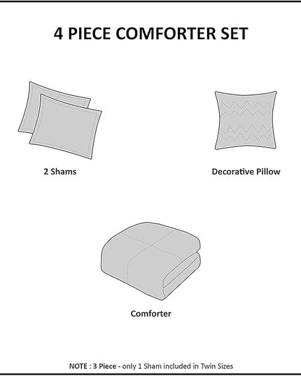 Intelligent Design Queen Comforter Set, Velvet Comforter Set , Luxury Diamond Quilting Comforter Set, Fluffy Comforter Bed Set with Decorative Pillowand 2 Shams, 4 Piece Blue, Full/Queen - LeafyLoom