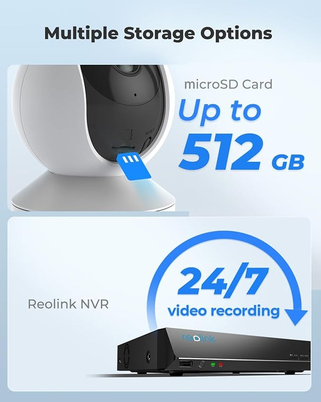 REOLINK E1 Pro Indoor Security Camera, 4MP Plug-in Pet Camera Support 2.4/5 GHz WiFi, 360 Degree Baby/Dog Monitor with Auto Tracking, Person/Pet Detection, Night Vision, 2 Way Audio, Local Storage REOLINK