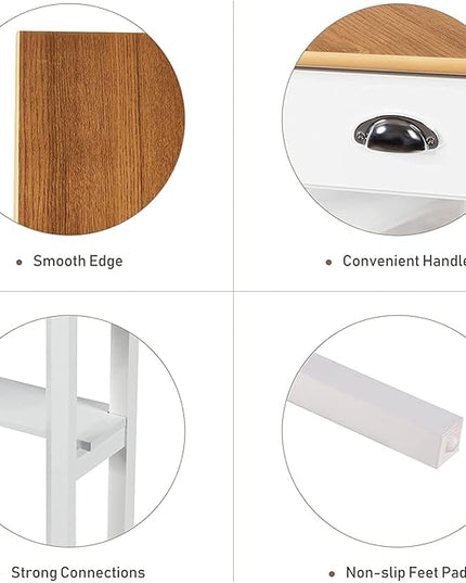 Corner Desk, Natural & White - LeafyLoom