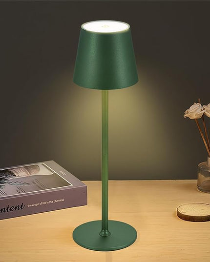 Cordless Table Lamps USB Rechargeable Simplicity Desk Lamp Built-in 4600 mAh Battery LED Battery Operated lamp with Touch Control Table lamp - Bedroom/Desk/Reading/Patio(Green) - LeafyLoom